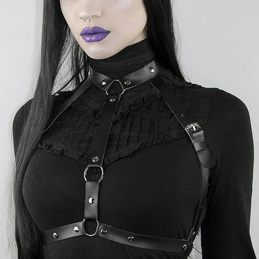AliExpress Fashion Belt Street Style Chest Harness Belt Suspenders for Women Decoration  Punk Rock Leather Belt Gothic Clothing Accessories
