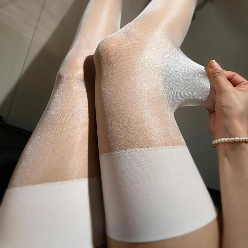 AliExpress Fashion Glitter Stockings Retro Oil Shiny Thigh High Stockings 12D Ultra Thin Transparent Pantyhose Women Gilrs Long Medias