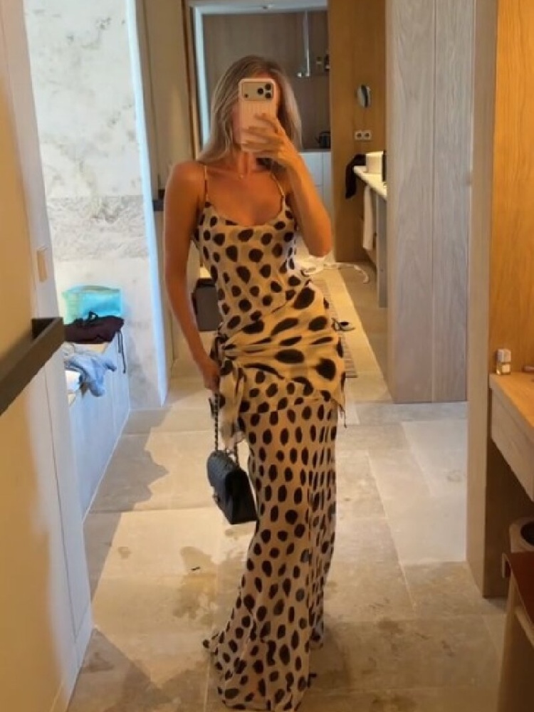 AliExpress Fashion Polka Dot Patchwork Vestido Women Elegant Spaghetti Strap Slim Fit Bodycon Dresses Summer Vacation Date Club Outfit 2026, view 3