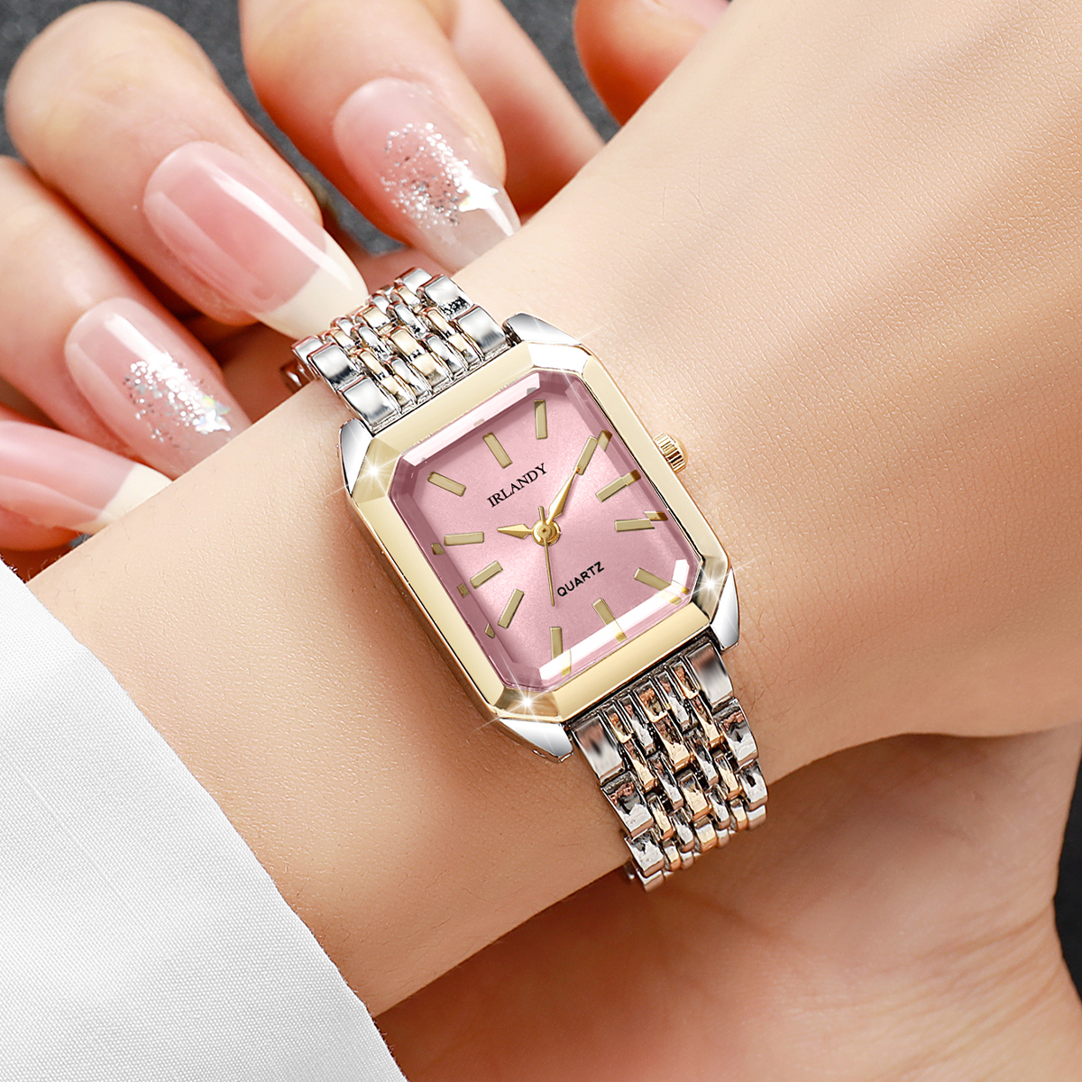 AliExpress Women's Rectangle Steel Strap Quartz Watch, view 3