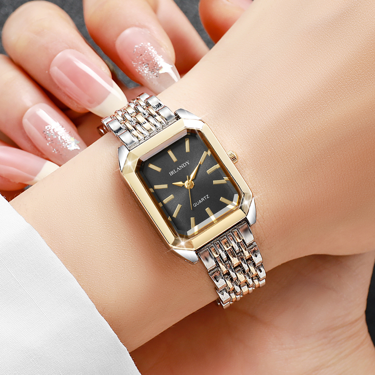 AliExpress Women's Rectangle Steel Strap Quartz Watch, view 4