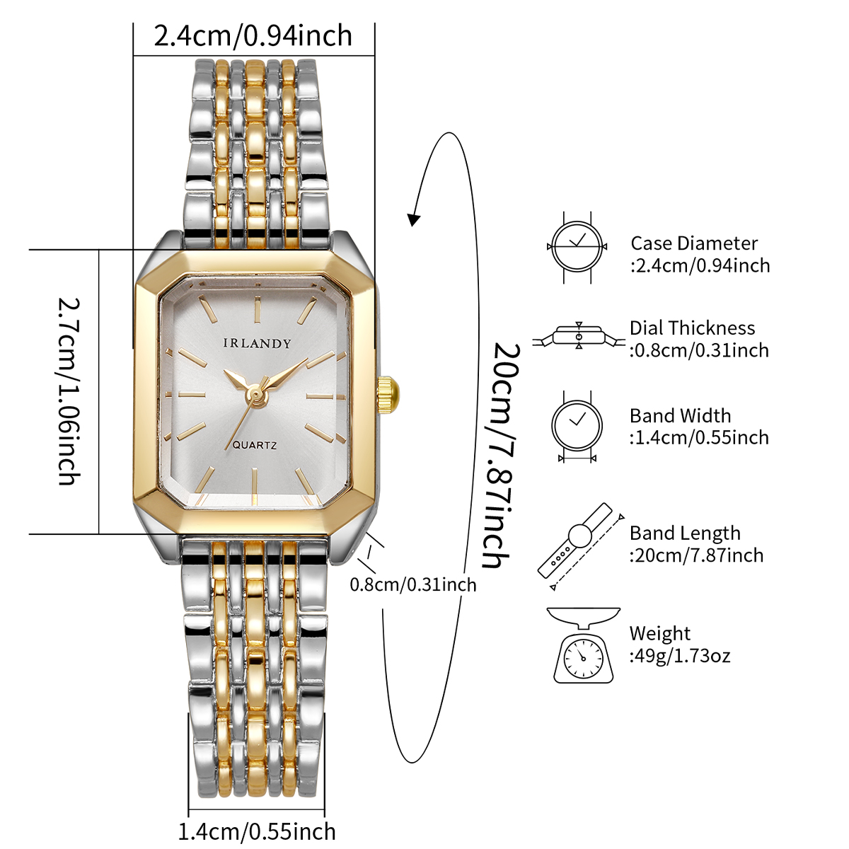 AliExpress Women's Rectangle Steel Strap Quartz Watch, view 6