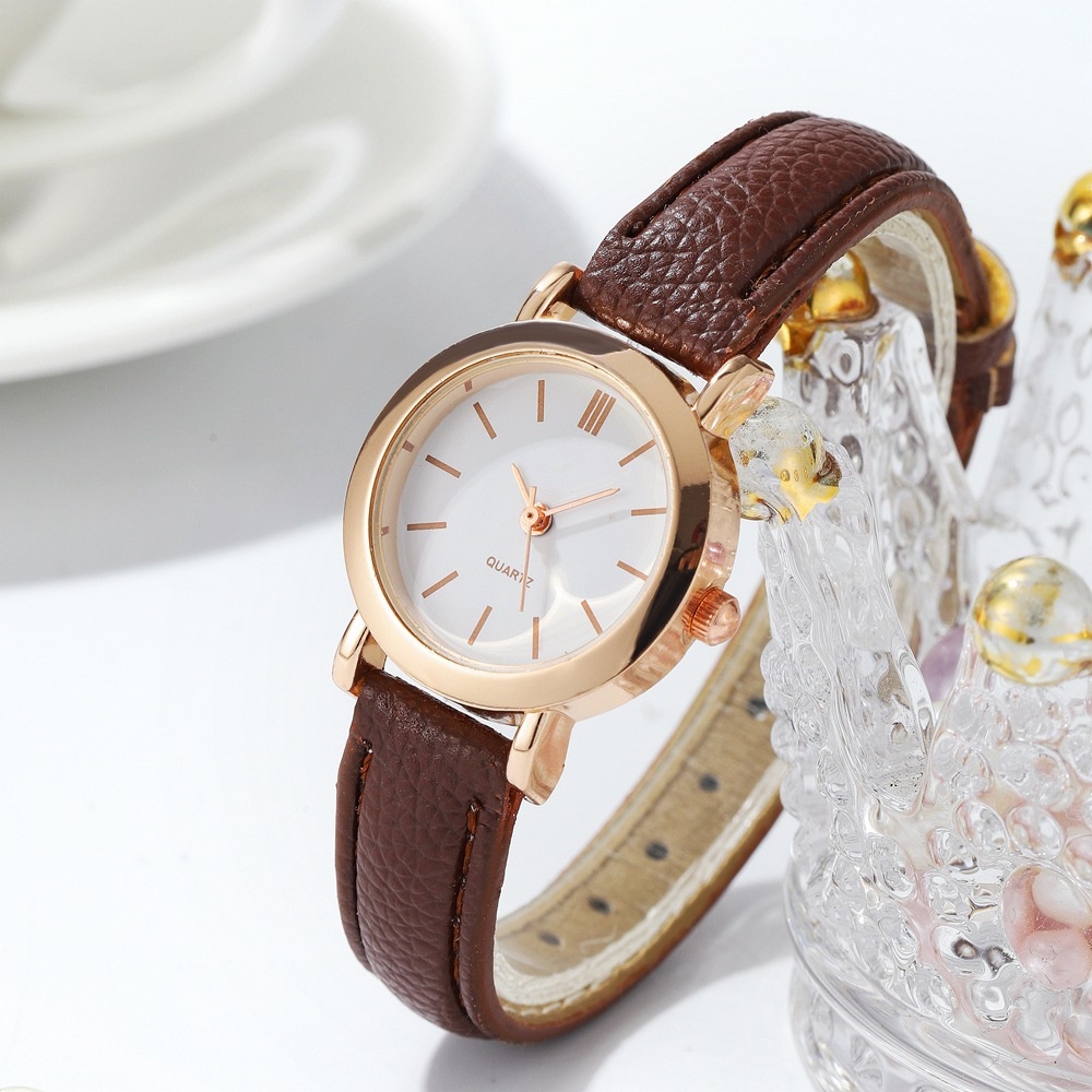 AliExpress Women's Small-Dial Leather Band Quartz Watch