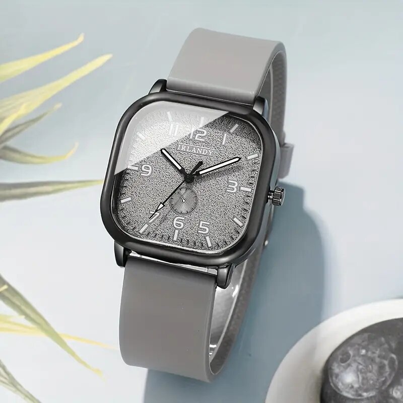 AliExpress Square Silicone Strap Quartz Watch, view 2