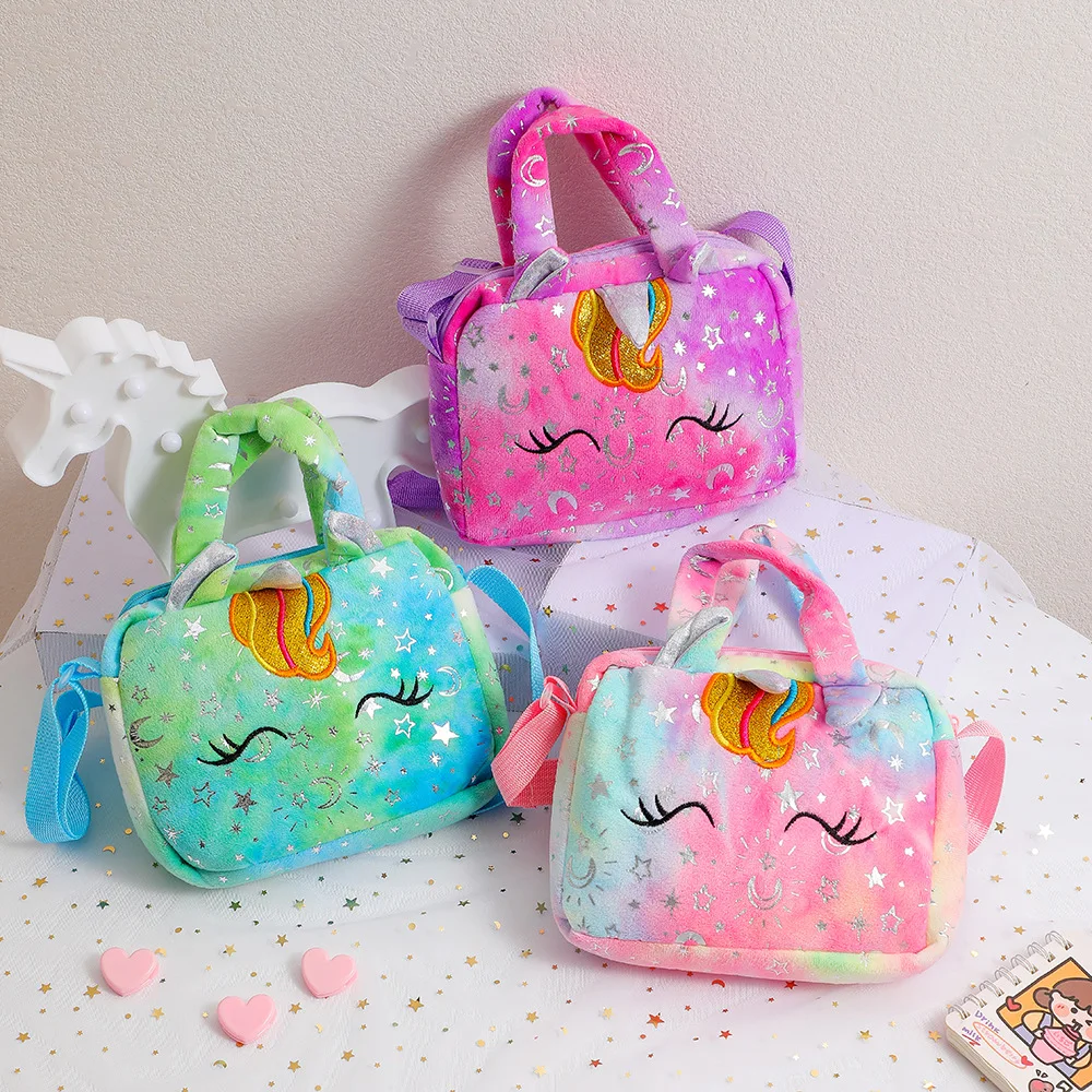 AliExpress Fashion Sweet Unicorn Handbags For Girls Cute Kid Crossbody Shoulder Bag Children Birthday Party Gift Little Girl Small Purse, view 2