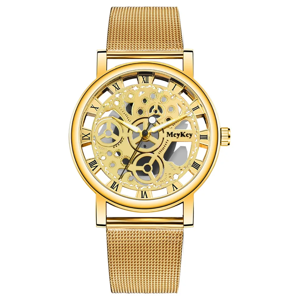 AliExpress Women's Skeleton Dial Quartz Mesh Watch, view 4