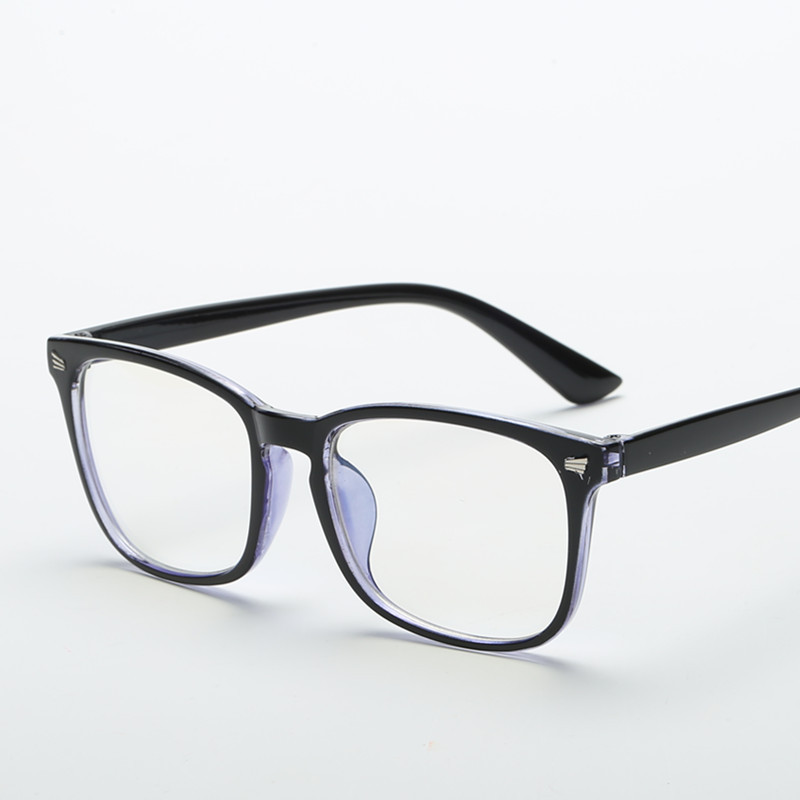 AliExpress Fashion Unisex Square Glasses Plain Glasses Full Frame Glasses for Men and Women Radiation Protection Optical Glasses, view 5