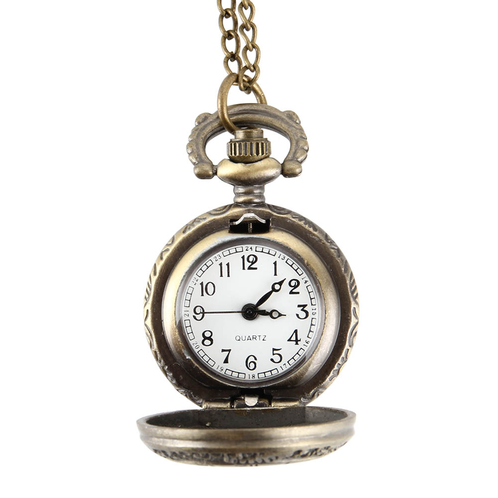 AliExpress Fashion Vintage Alloy Number Dual Time Display Clock Necklace Chain Watches Birthday Gifts, view 3