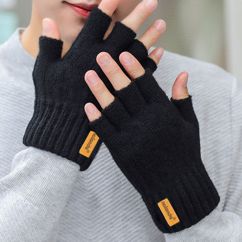 AliExpress Fashion Winter Autumn Knitted gloves Warm Plush Fingerless gloves for men & Women outdoor sport touchscreen gloves
