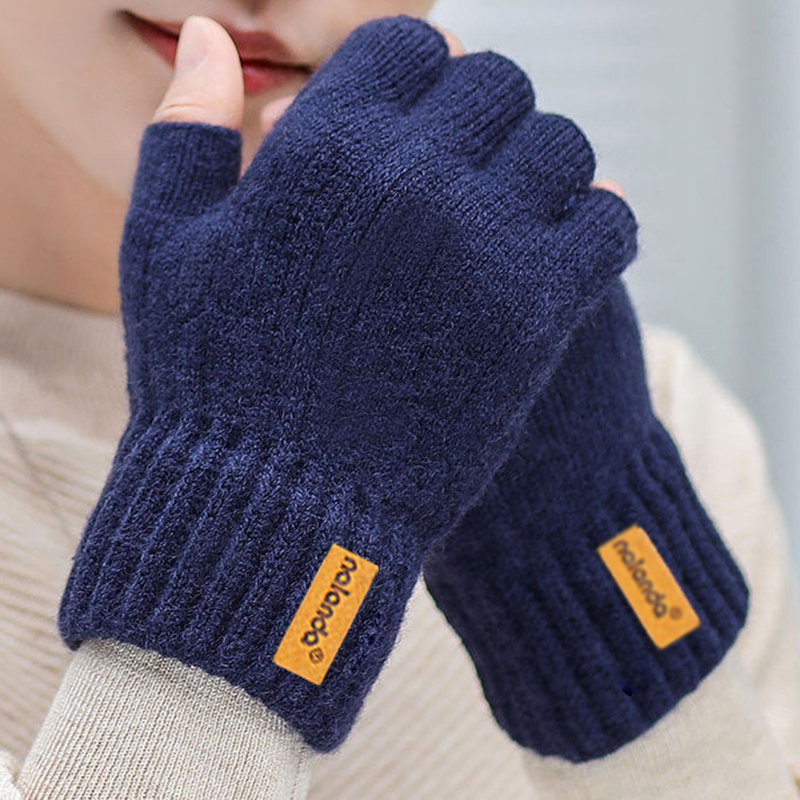 AliExpress Fashion Winter Autumn Knitted gloves Warm Plush Fingerless gloves for men & Women outdoor sport touchscreen gloves, view 3