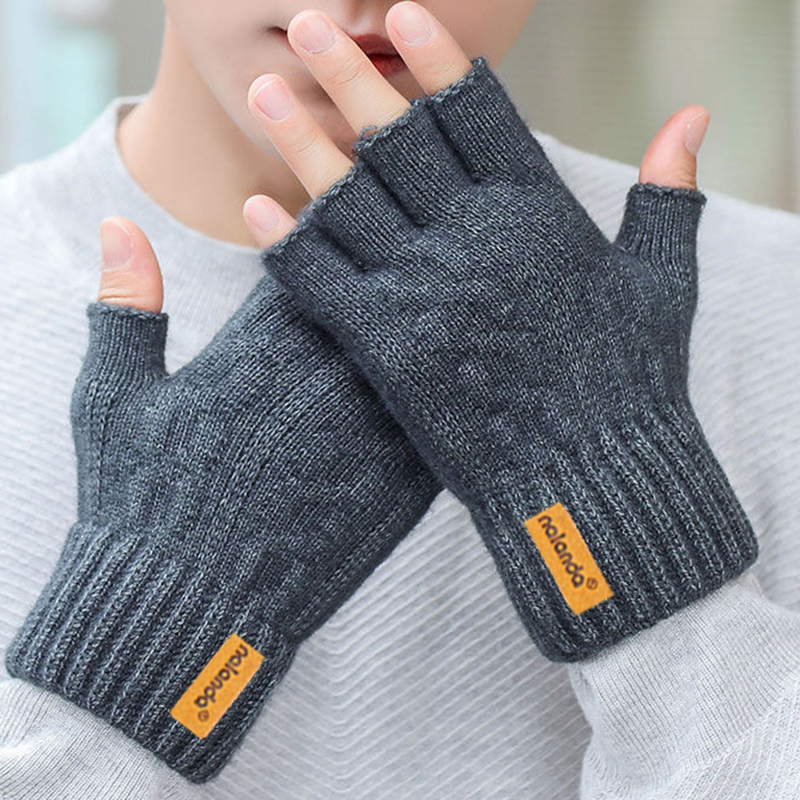 AliExpress Fashion Winter Autumn Knitted gloves Warm Plush Fingerless gloves for men & Women outdoor sport touchscreen gloves, view 4