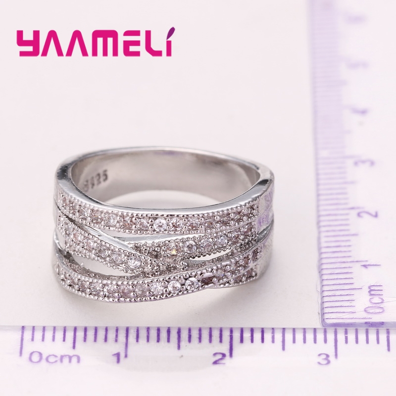 AliExpress 925 Silver Crystal Cross Ring for Men and Women, view 4