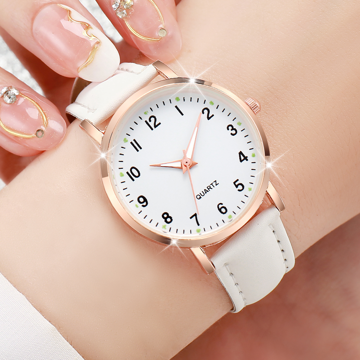 AliExpress Women's Leather Band Quartz Watch with Arabic Dial, view 2