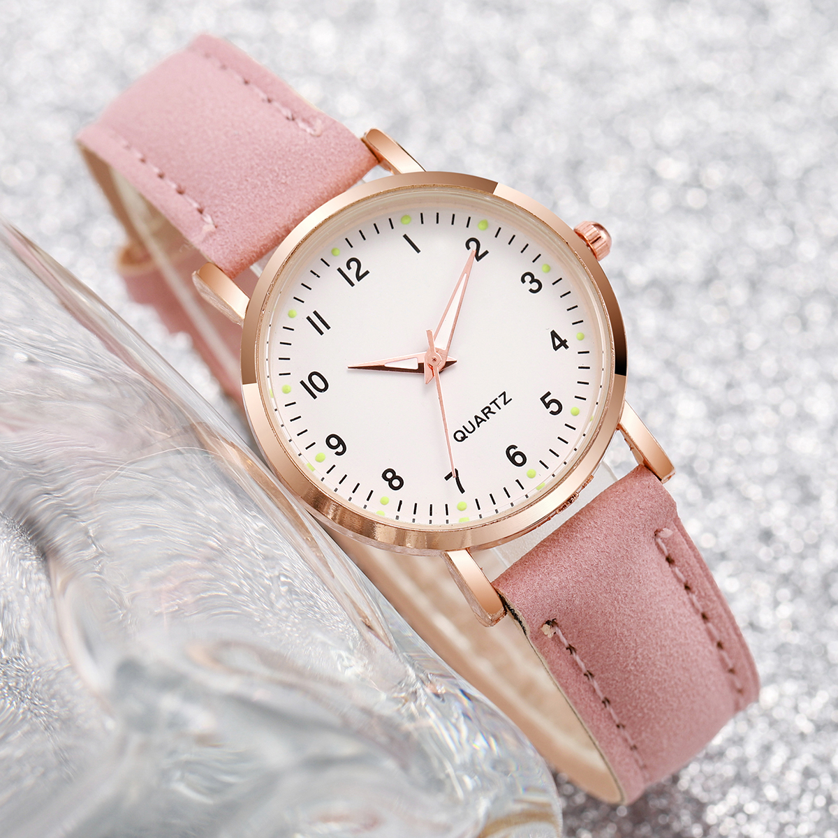 AliExpress Women's Leather Band Quartz Watch with Arabic Dial, view 5
