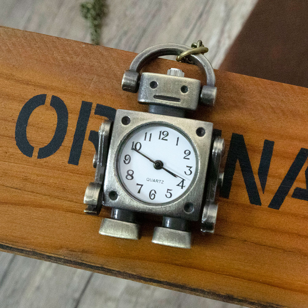 AliExpress Fashionable and Cool Robot Quartz Pocket Watch with Arabic Numerals Circular Dial as a Souvenir for Male and Female Students