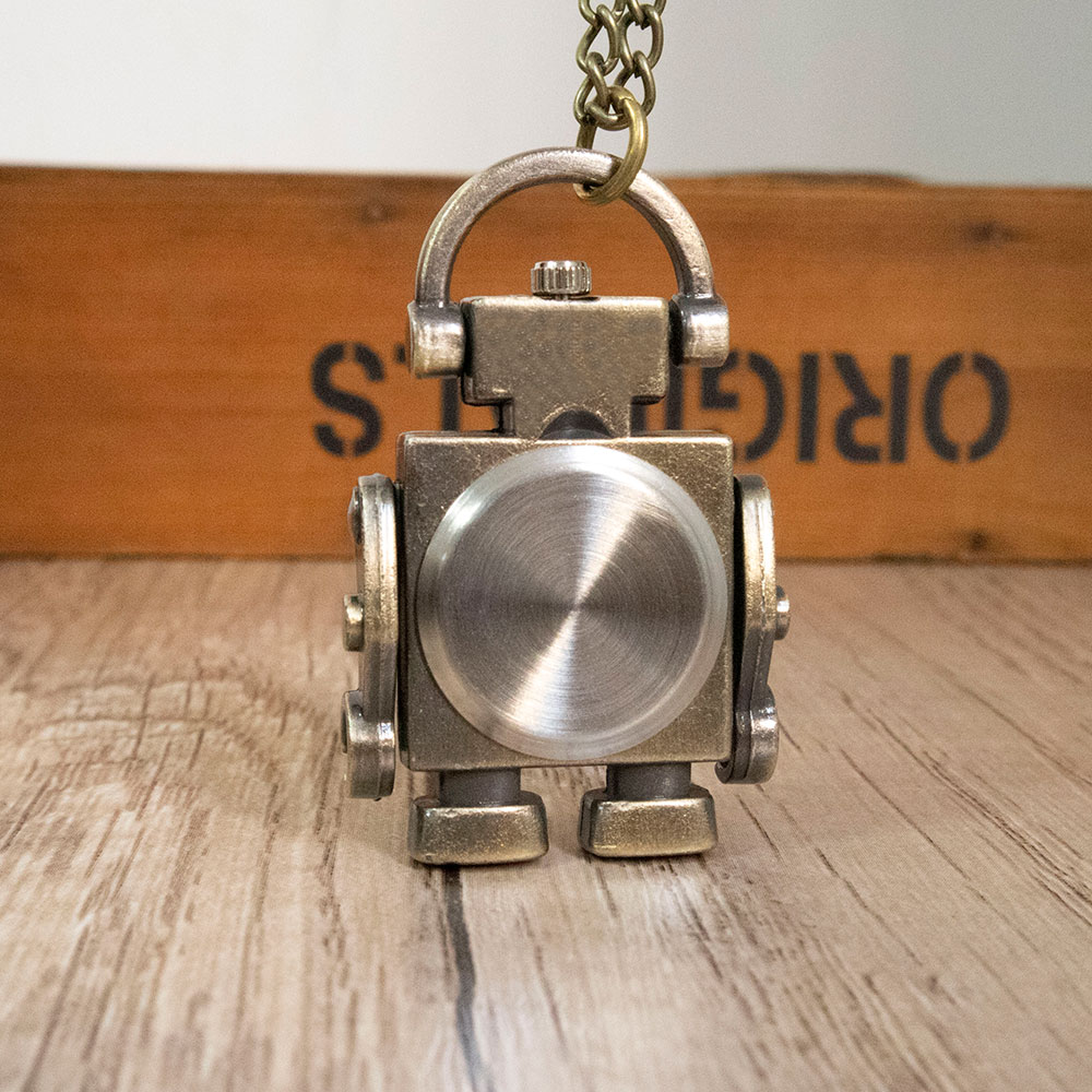 AliExpress Fashionable and Cool Robot Quartz Pocket Watch with Arabic Numerals Circular Dial as a Souvenir for Male and Female Students, view 4