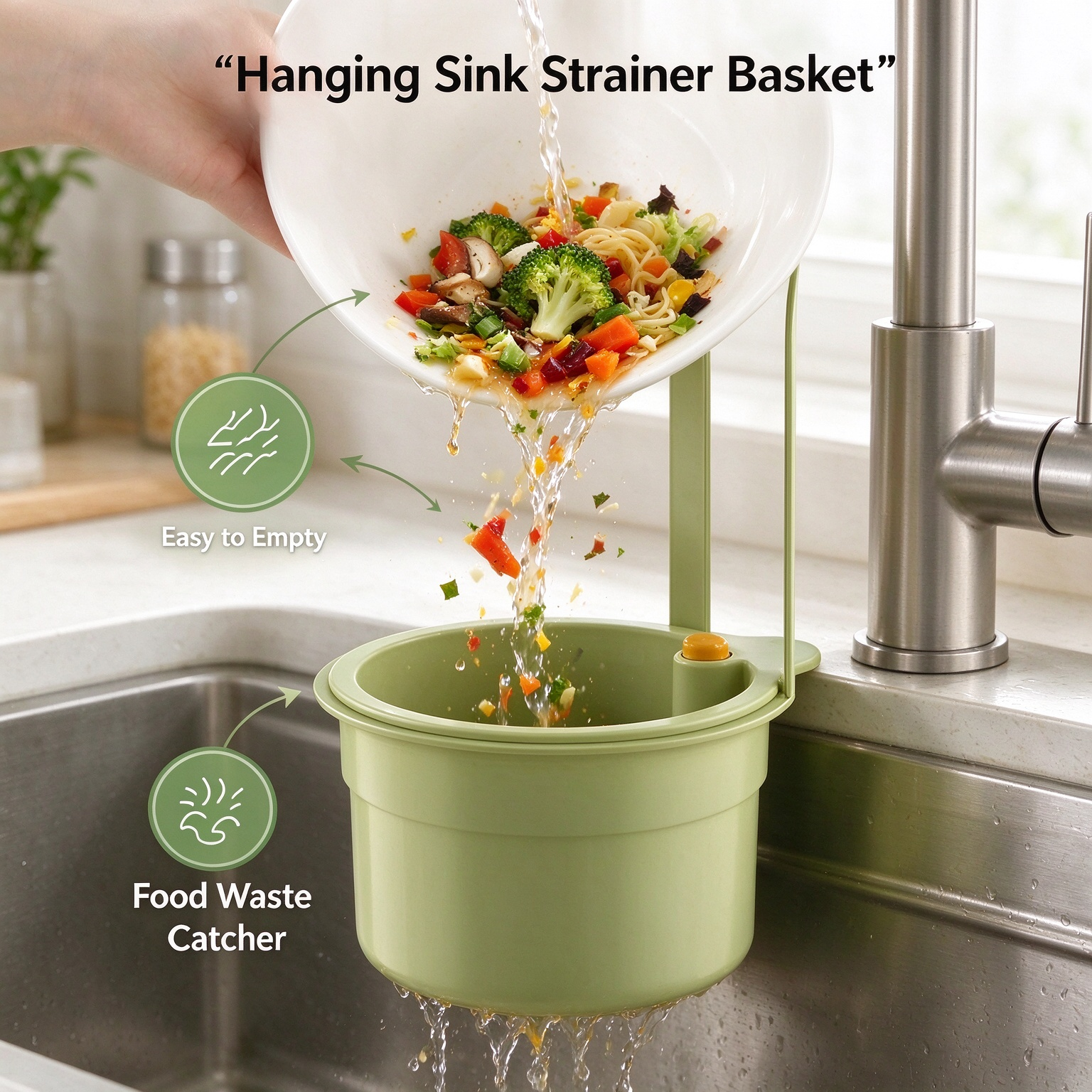 AliExpress Faucet-Mounted Hanging Sink Strainer Basket, view 3