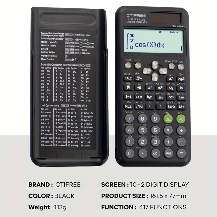 AliExpress FC-991 ES PLUS Multifunctional Science Function Calculator-417Function Specially Designed for Student Exams, Economical Packagin, view 2