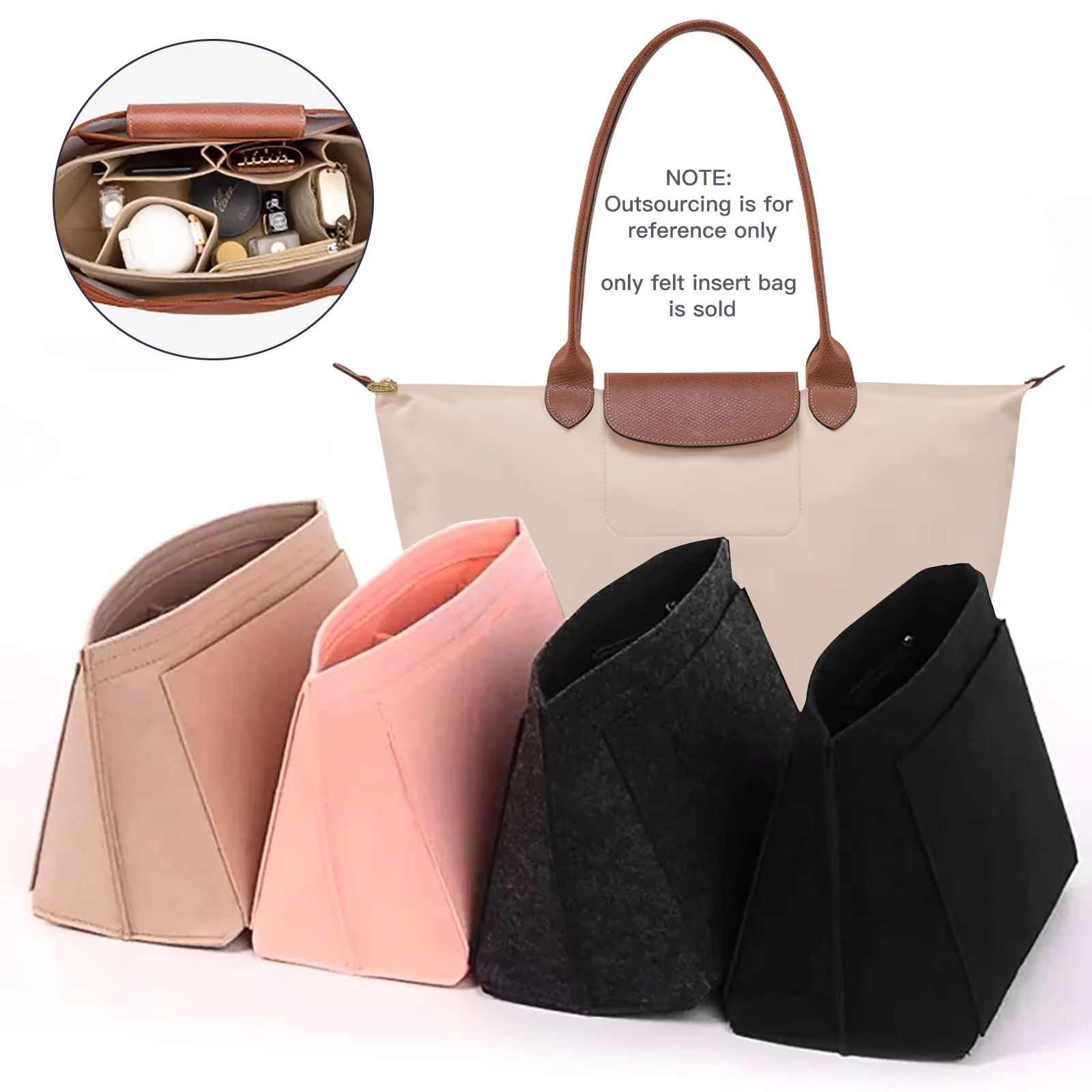 AliExpress Felt Insert Organizer Bag for Longchamp Handbags