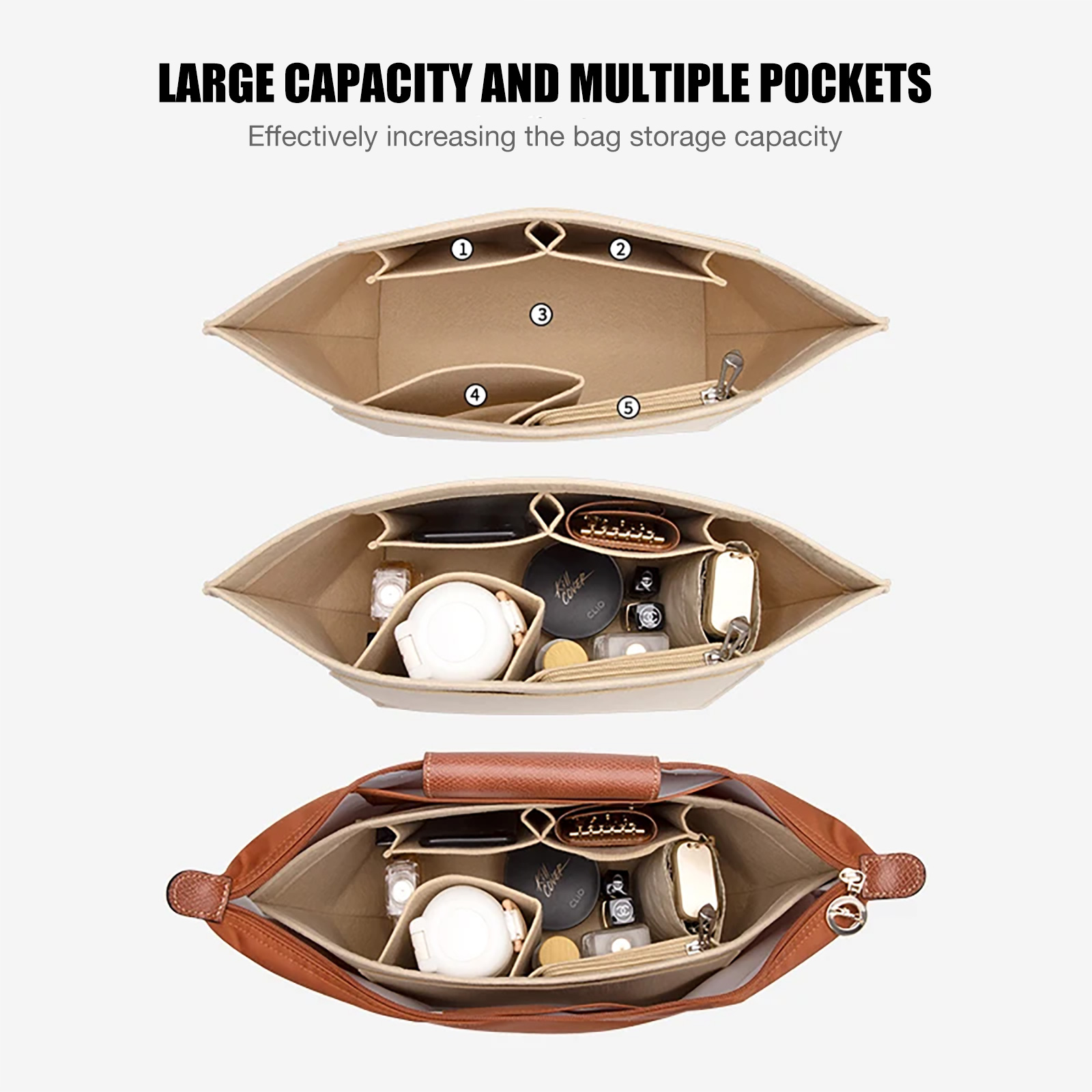 AliExpress Felt Insert Organizer Bag for Longchamp Handbags, view 4