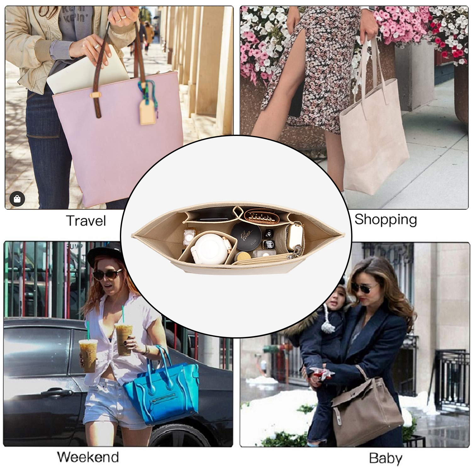 AliExpress Felt Insert Organizer Bag for Longchamp Handbags, view 6