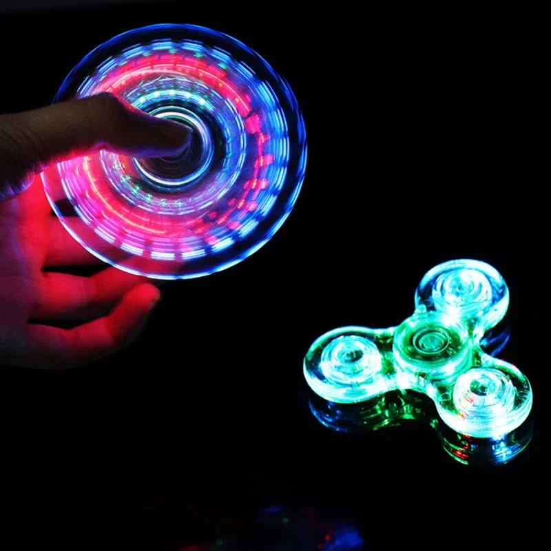 AliExpress Fidget Spinner Stress Relief Toys Luminous LED Light Fidget Spinner Hand Top Spinners Glow in Dark Light EDC Figet Spiner Finger, view 3