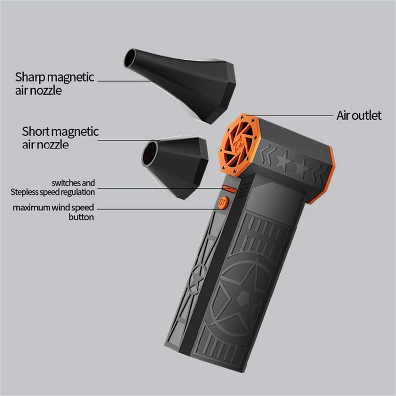 AliExpress Fiizreal X50 240W Brushless Turbo Fan 57m/s 8000mAh Dual Battery 15W Type-C Magnetic Nozzle, view 6