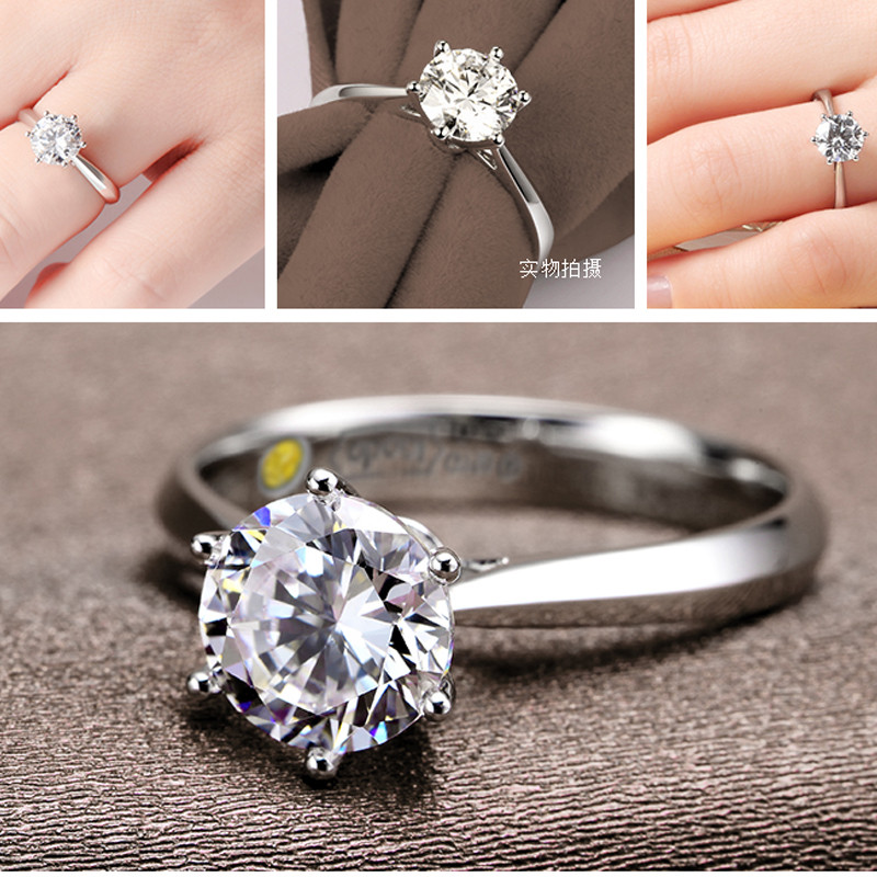 AliExpress Austrian Crystal Wedding Ring in S925 Silver, view 4