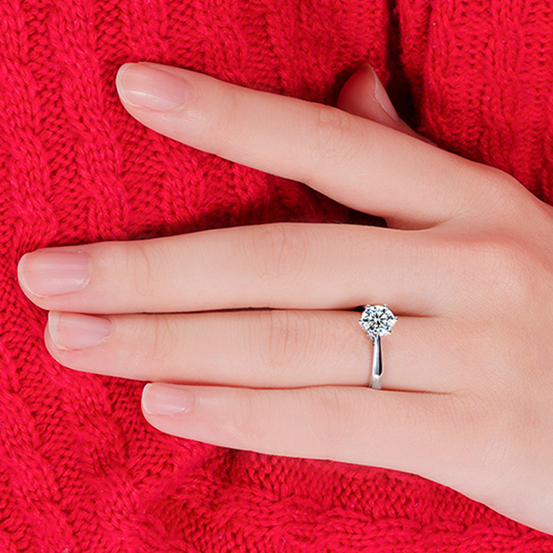 AliExpress Austrian Crystal Wedding Ring in S925 Silver, view 5