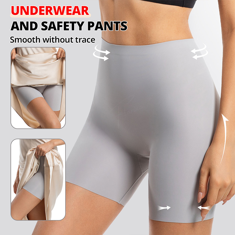 AliExpress Flarixa High Waist Shorts Panties Women Ice Silk Safety Pants Sports Boxers Underwear Anti Friction Thighs Boyshorts No Show