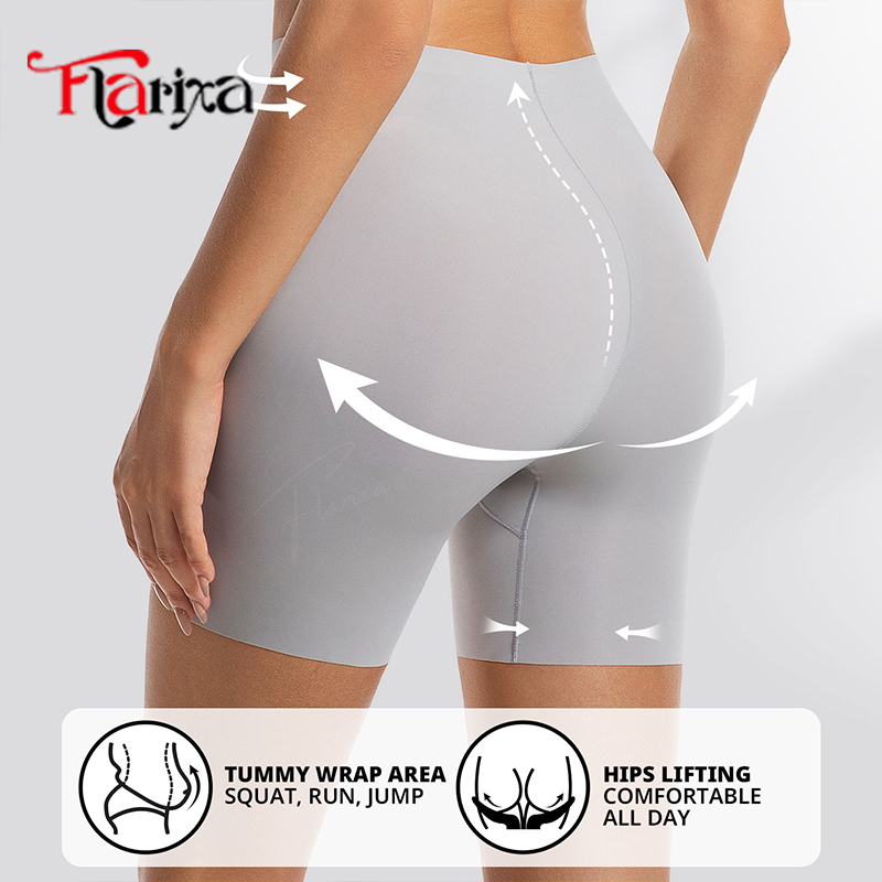 AliExpress Flarixa High Waist Shorts Panties Women Ice Silk Safety Pants Sports Boxers Underwear Anti Friction Thighs Boyshorts No Show, view 4