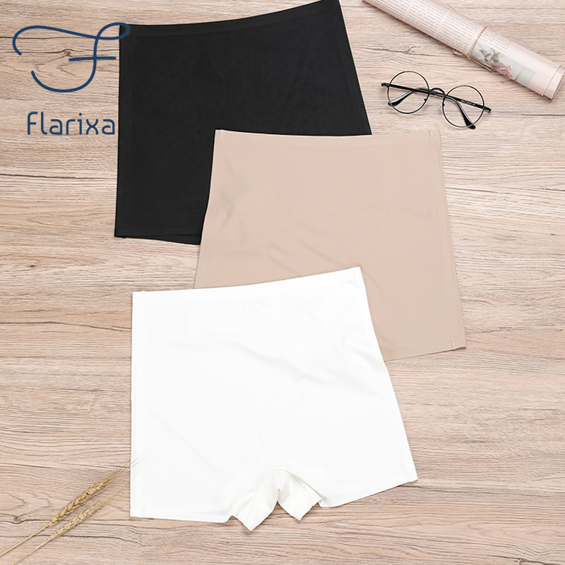 AliExpress Flarixa Safety Pants High Waist Women's Shorts Under The Skirt Ice Silk Seamless Panties Breathable Boxer Briefs Cycling Shorts, view 4