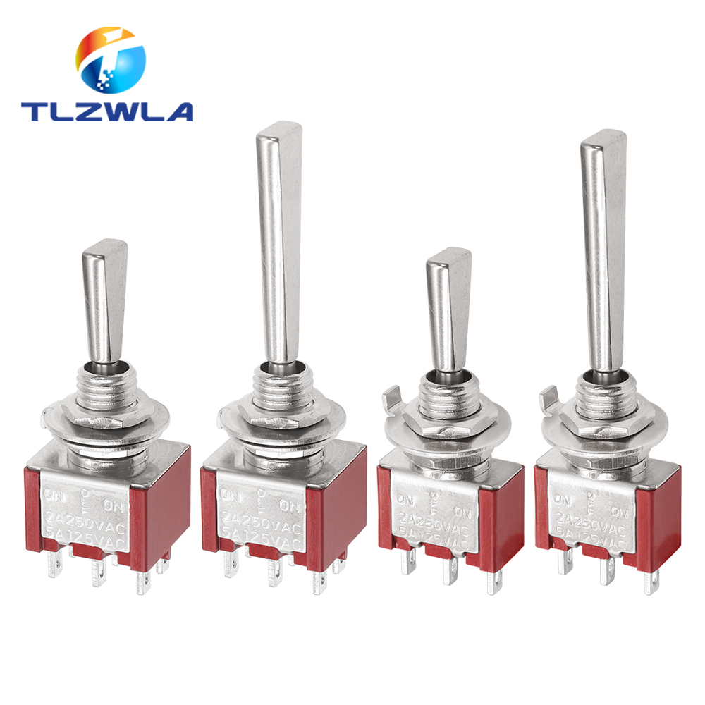 AliExpress Flat Handle 6mm Panel Mount Mini Toggle Switch 3/6Pins 2/3 Positions ON OFF ON Locking Momentary RC Model Remote Controlller, view 2