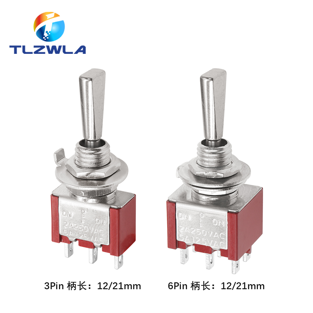 AliExpress Flat Handle 6mm Panel Mount Mini Toggle Switch 3/6Pins 2/3 Positions ON OFF ON Locking Momentary RC Model Remote Controlller, view 4