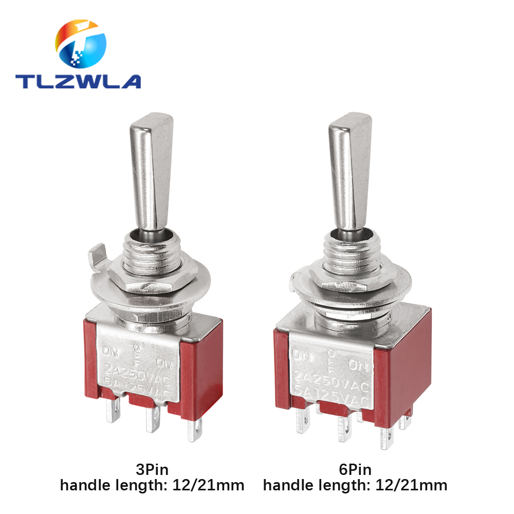 AliExpress Flat Handle 6mm Panel Mount Mini Toggle Switch 3/6Pins 2/3 Positions ON OFF ON Locking Momentary RC Model Remote Controlller, view 5