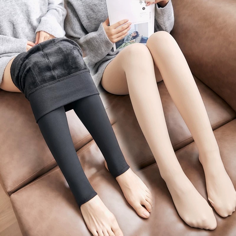 AliExpress Fleece Lined Women's Thermal Winter Tights Thick Warm Sheer Velvet Pantyhose Leggings with Plush Inner Layer, view 4