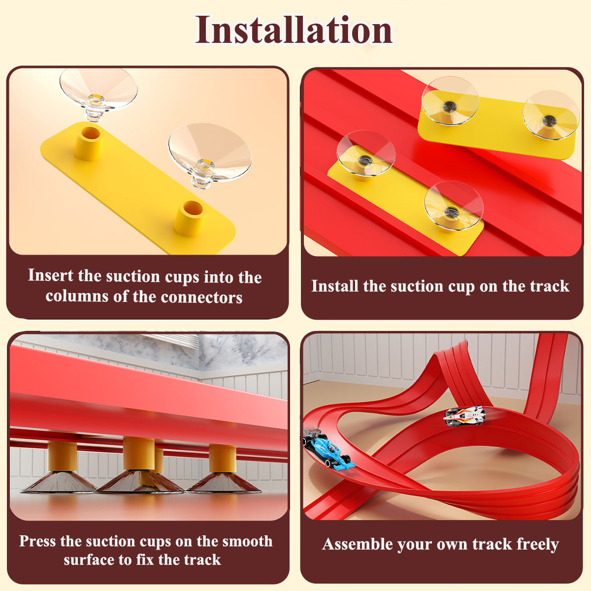 AliExpress Flexible Race Track Children Toys DIY Double-track Racing Car Ramp Compatible 1/64th Cars Portable Rolls Up Boy Christmas Gift, view 2