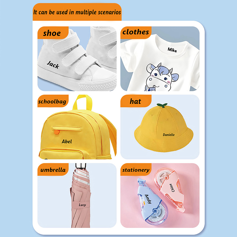 AliExpress Flower Custom Kids Name Stamp Signature Customized Text Seal Waterproof Ink Kindergarten Clothing Label Personalized Name Stamp, view 4