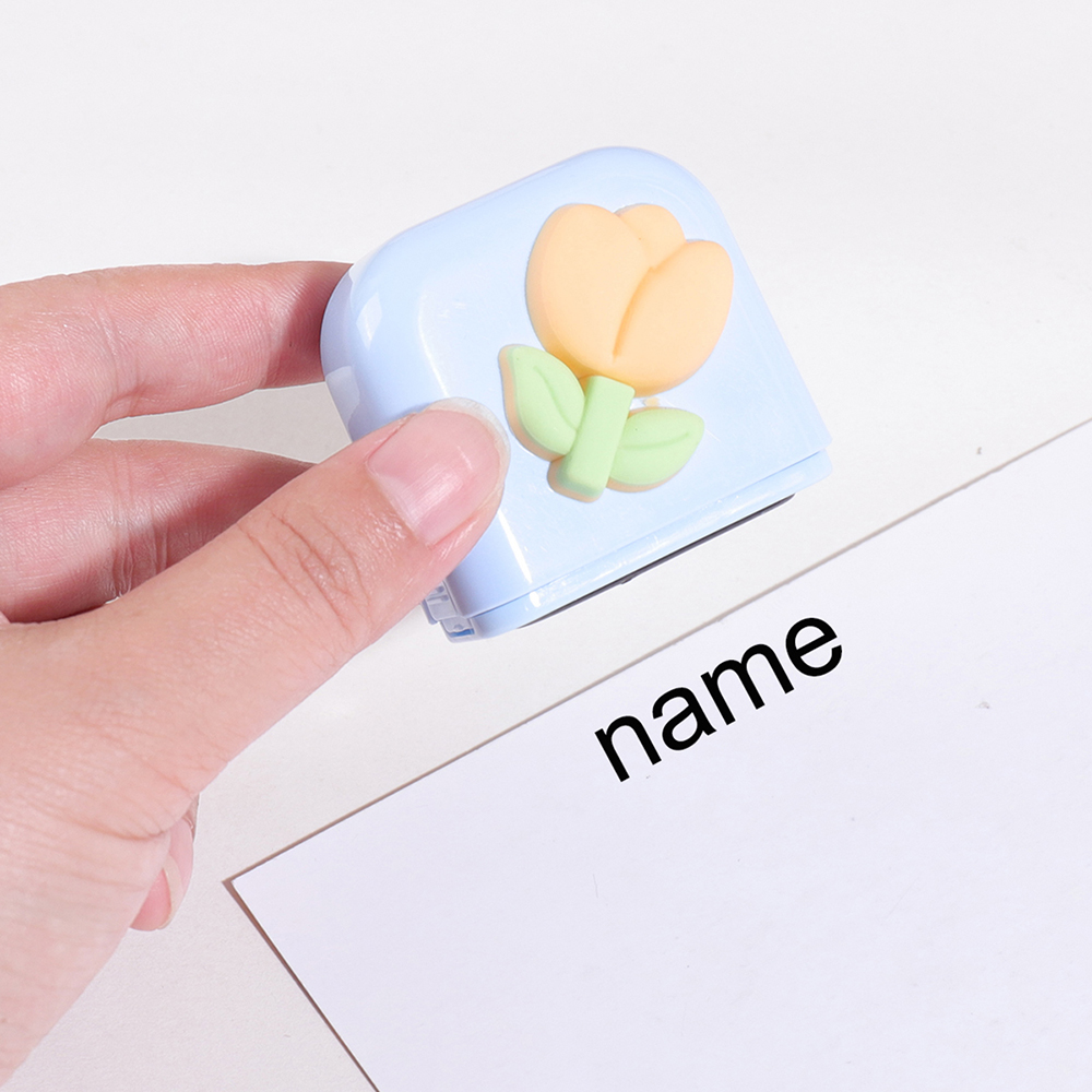 AliExpress Flower Custom Kids Name Stamp Signature Customized Text Seal Waterproof Ink Kindergarten Clothing Label Personalized Name Stamp, view 5