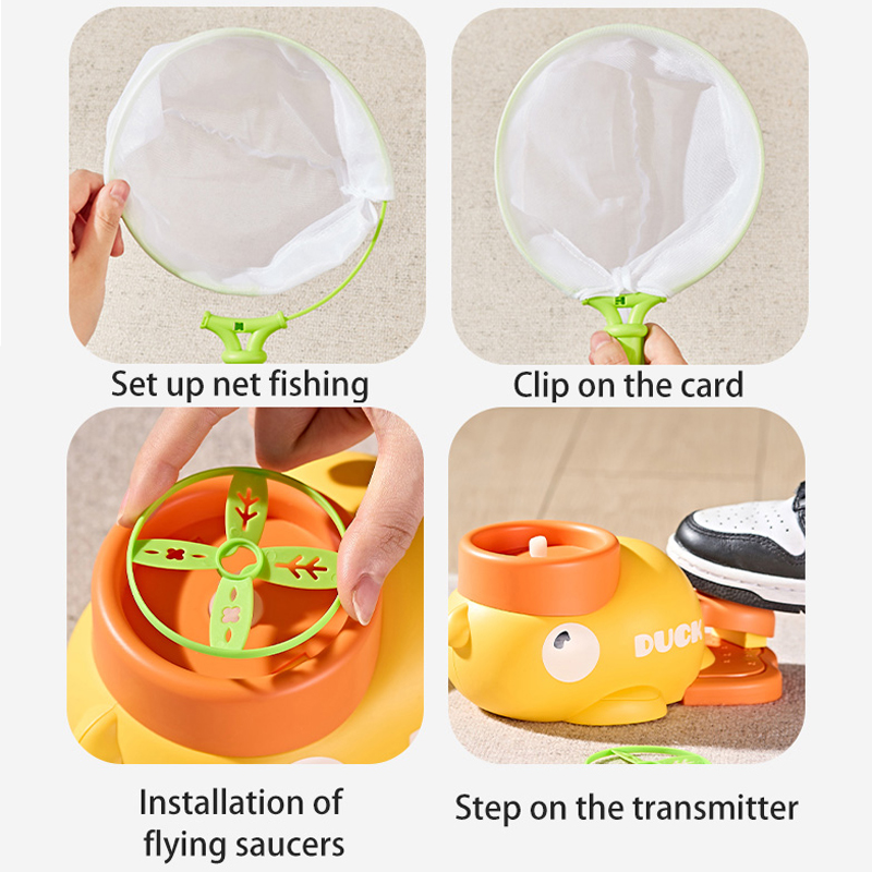 AliExpress Flying Disc Air Rocket Launcher Saucer Outdoor Soaring Propeller Garden Game Novel Children Toy for Kid Jump Sport Free Shipping, view 6