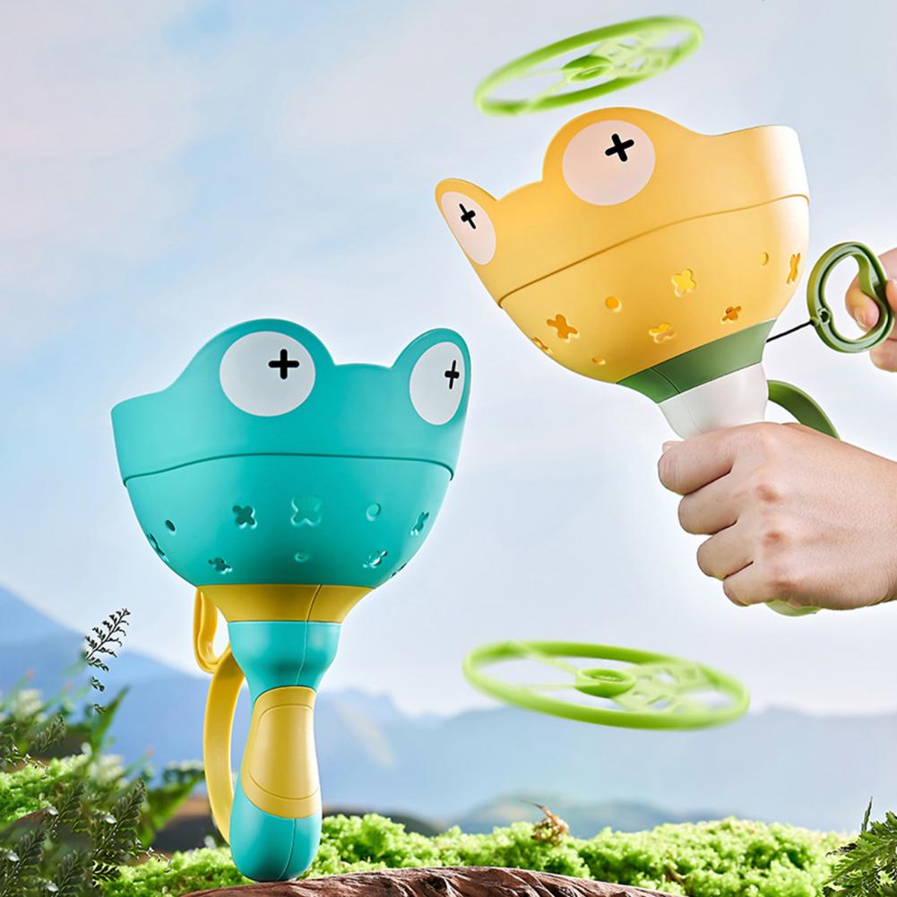 AliExpress Flying Saucer Disc Launcher Kids Flying Toys Pull String UFO Throw Catch Outdoor Sport Propeller Children Toys Gift For Boy Girl