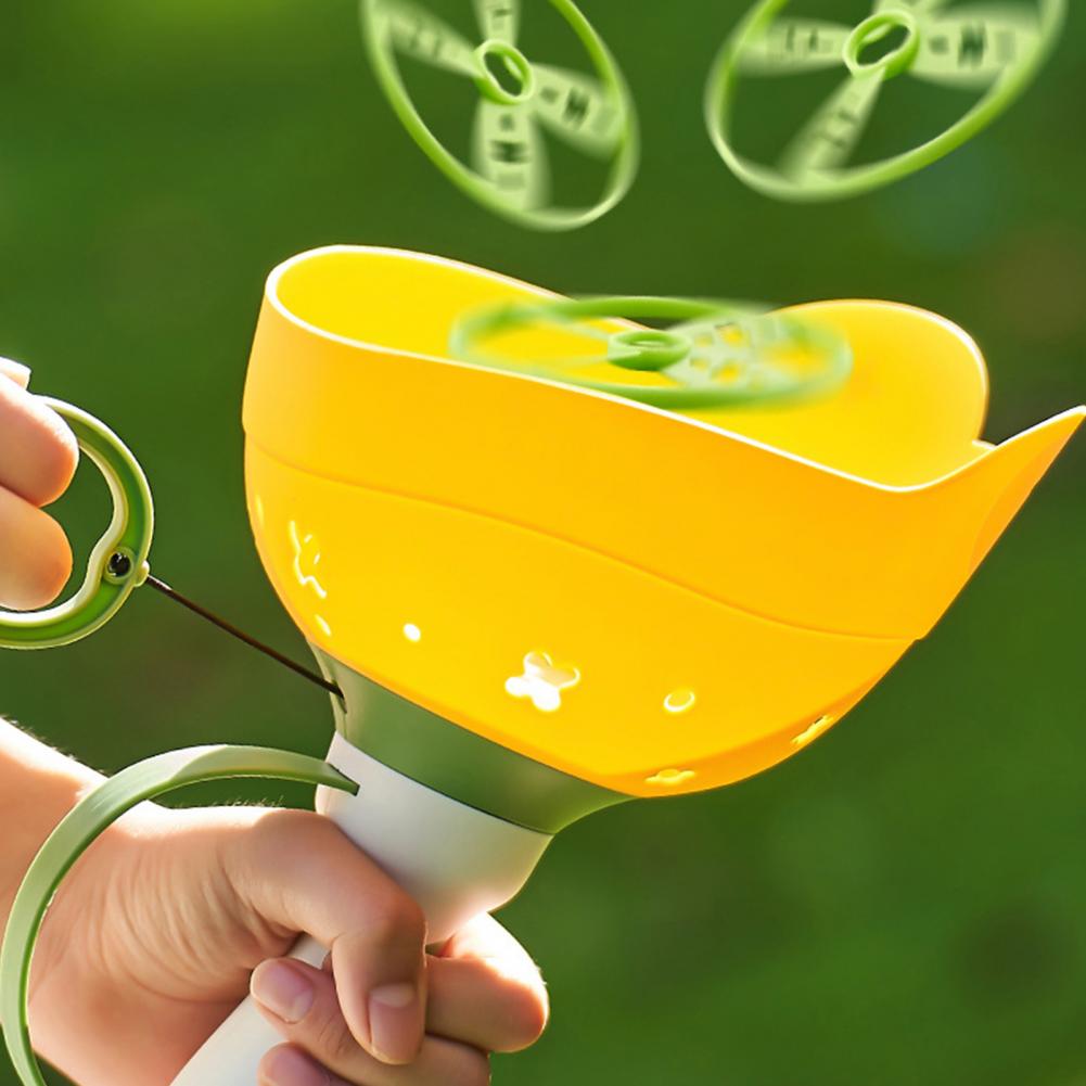 AliExpress Flying Saucer Disc Launcher Kids Flying Toys Pull String UFO Throw Catch Outdoor Sport Propeller Children Toys Gift For Boy Girl, view 3