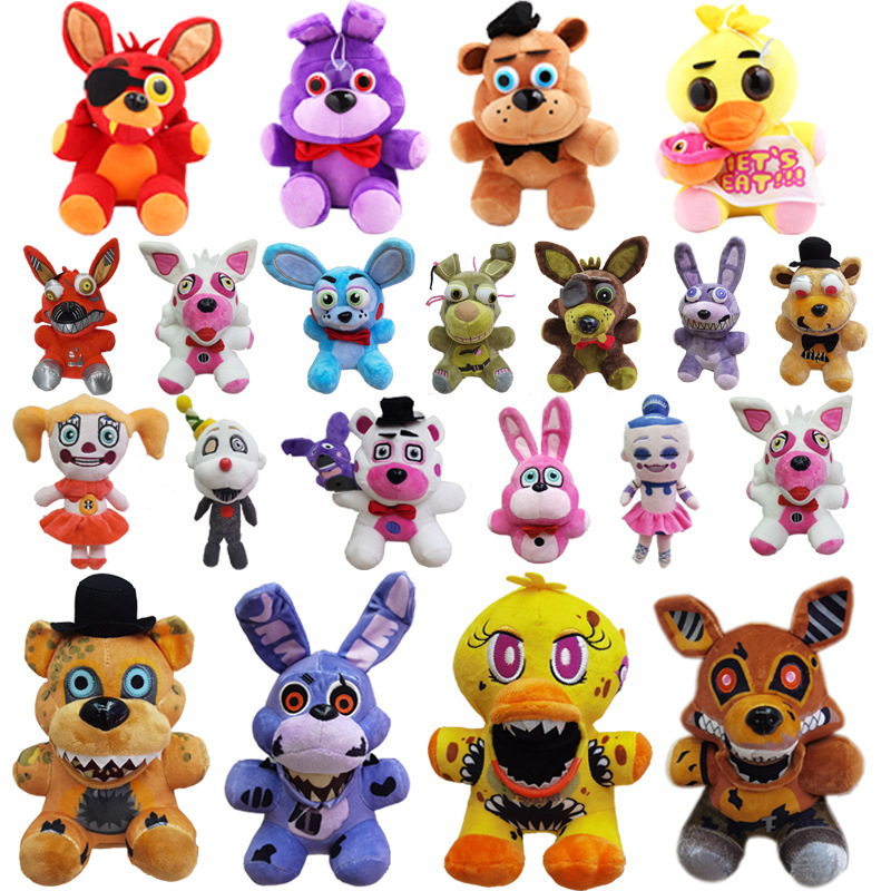 AliExpress FNAF 18CM Plush Toys Bonnie Bear Foxy Cute Cartoon Stuffed Dolls Five Night at Freddy's Freddy Toys Gift for Children, view 5