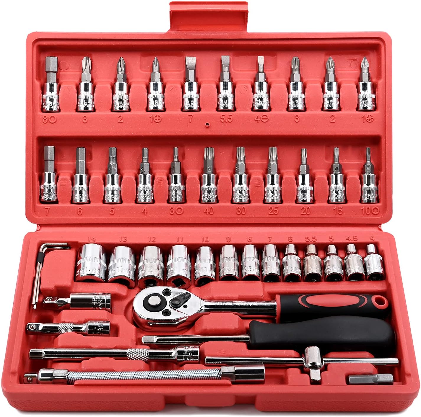 AliExpress FOCSE 46-Piece 1/4 Inch Socket and Ratchet Set