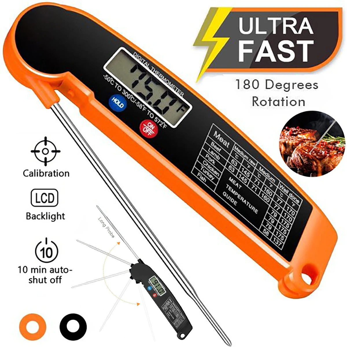 AliExpress Foldable Digital Food Thermometer Probe, view 2