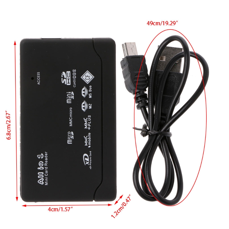 AliExpress For 21Kinds Of Memory Card Reader For USB External Mini SDHC M2 MMC XD CF Read And For Write Flash Memory Card Dropshipping, view 4