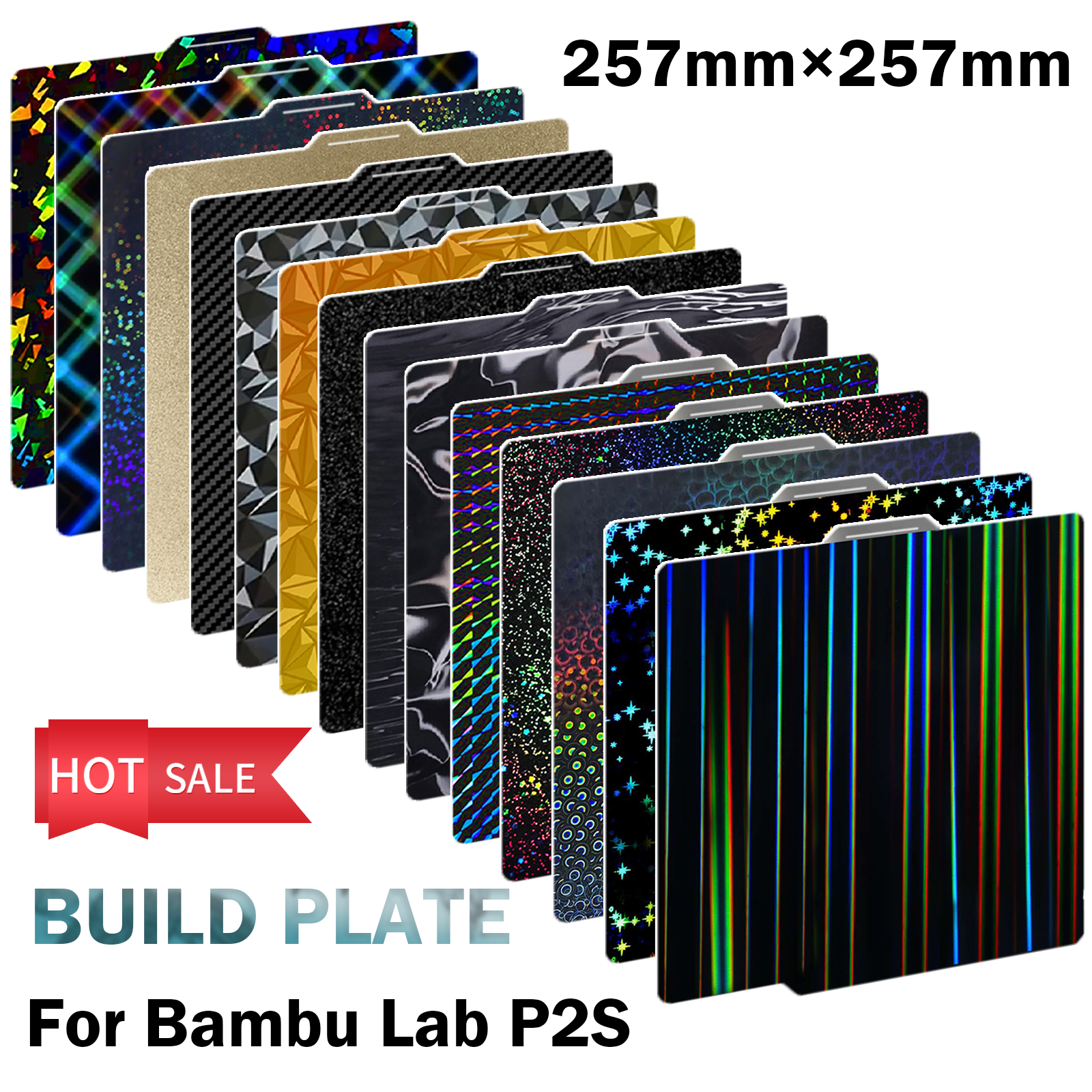 AliExpress Textured PEI Spring Steel Build Plate for Bambu Lab P2S