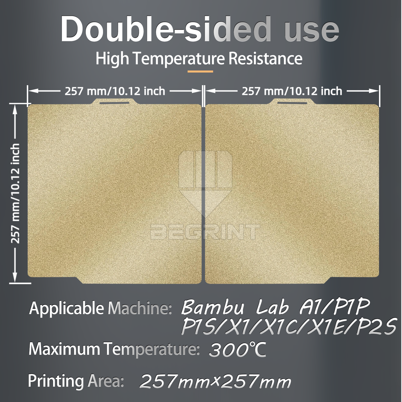 AliExpress Textured PEI Spring Steel Build Plate for Bambu Lab P2S, view 2