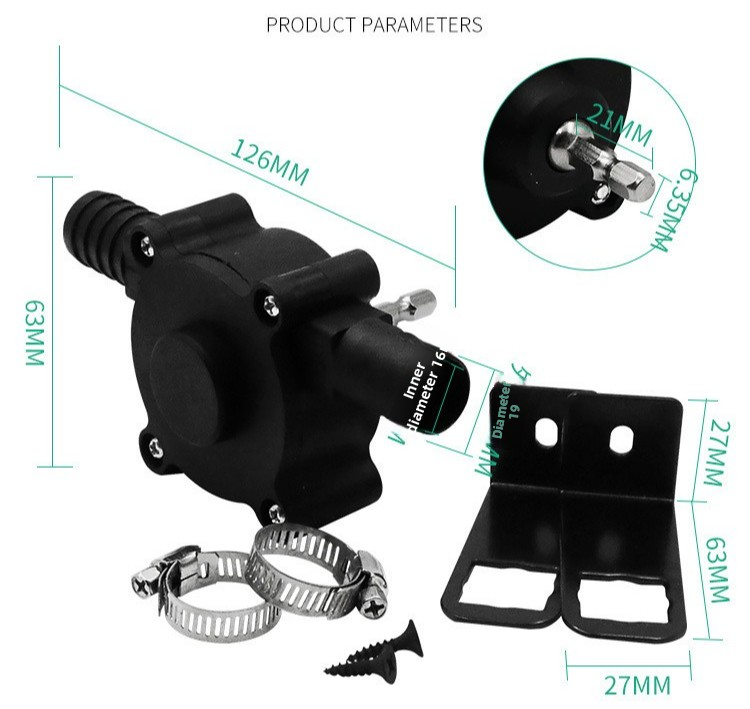 AliExpress For Portable Home Garden Outdoor Tool Electric Drill Pump Diesel Oil Fluid Water Pump Hand Self-priming Liquid Transfer Pumps, view 4