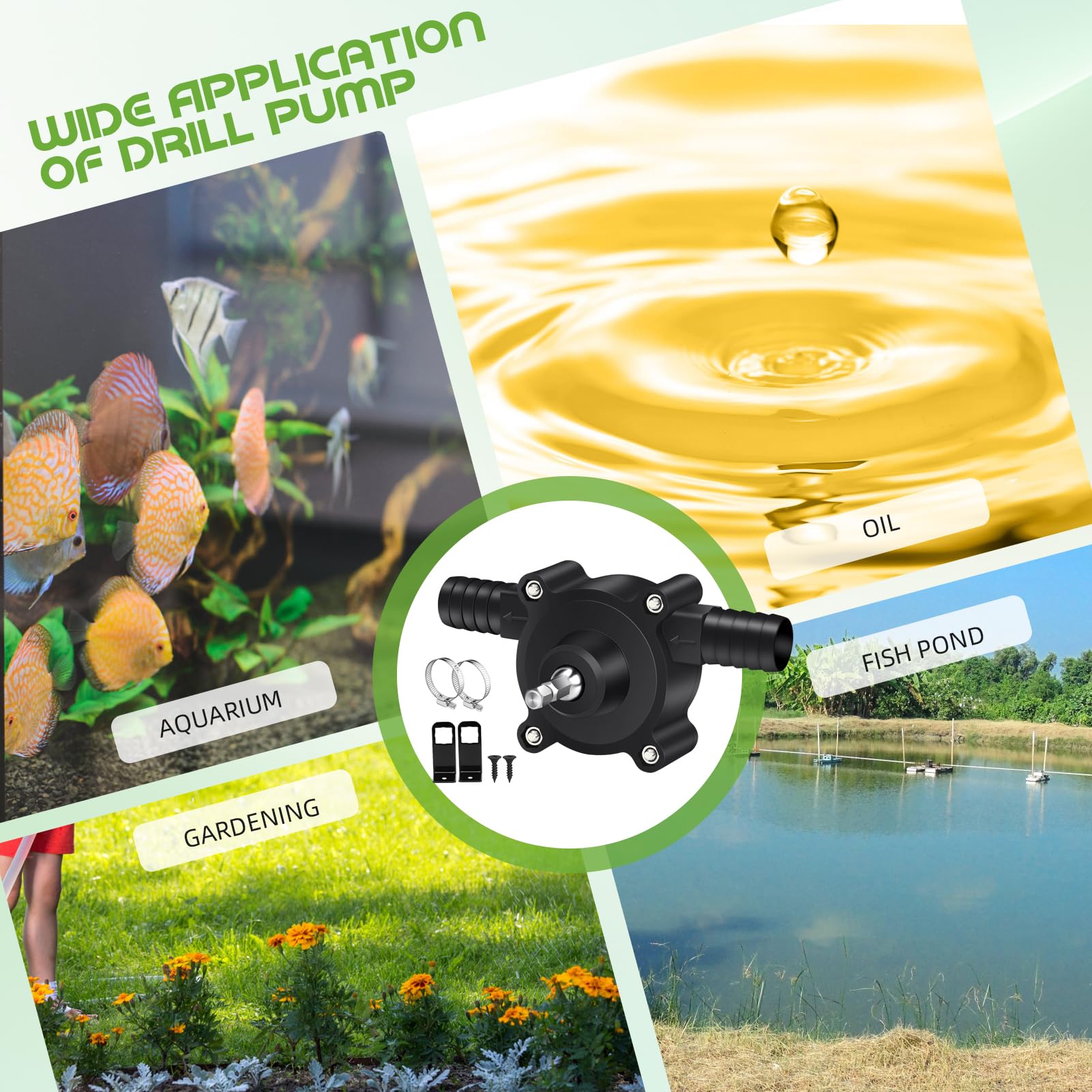 AliExpress For Portable Home Garden Outdoor Tool Electric Drill Pump Diesel Oil Fluid Water Pump Hand Self-priming Liquid Transfer Pumps, view 6